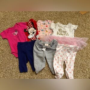 Baby Girl 3M Clothes Bundle | Minnie Mouse, Polka Dots, Hearts & More